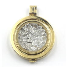 Floating Locket with Coin Plate for Necklace Pendant